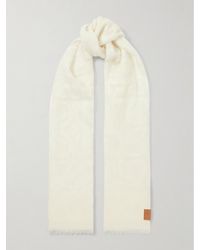 Loewe - Schal Aus Einer Woll-Seidenmischung Mit Jacquard-Muster Und Fransen - Lyst