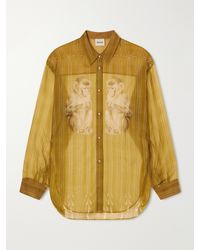 KHAITE - Goya Embroidered Silk-Organza Shirt - Lyst