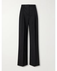Dolce & Gabbana - Pleated Striped Wool-Blend Wide-Leg Pants - Lyst
