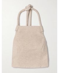 Cult Gaia - Themis Cotton And Linen-Blend Halterneck Top - Lyst