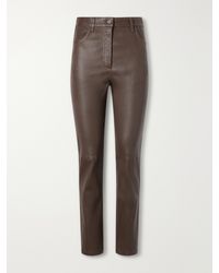 JOSEPH - Duke Leather Cropped Flared Pants - Lyst