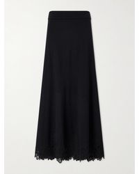 Zimmermann - Valiant Lace-Trimmed Wool Midi Skirt - Lyst