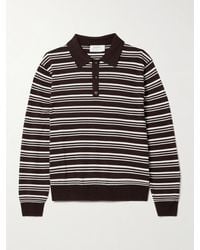 La Ligne - Pullover Aus Einer Gestreiften Mischung Aus Seide, Wolle Und Kaschmir Mit Polokragen - Lyst