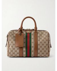 Gucci - Ophidia Webbing And Leather-Trimmed Canvas-Jacquard Shoulder Bag - Lyst