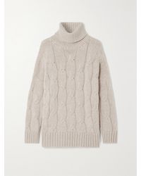 James Purdey & Sons - Oversized Cable-Knit Cashmere Turtleneck Sweater - Lyst