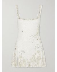 Clio Peppiatt - Wildflower Crystal-Embellished Satin Mini Dress - Lyst