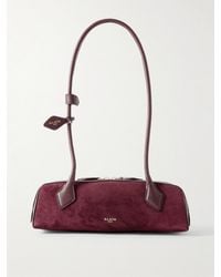 Alaïa - Le Teckel Small Leather-Trimmed Suede Shoulder Bag - Lyst