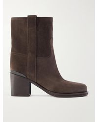 Brunello Cucinelli - Bead-Embellished Suede Ankle Boots - Lyst