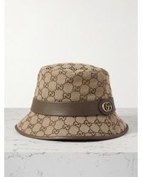 Gucci - Bob En Jacquard De Coton Mélangé À Finitions En Cuir - Lyst