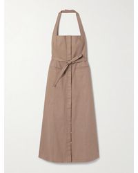 Cult Gaia - Robe Midi Dos Nu En Serge De Coton Mélangé À Ceinture Rocio - Lyst