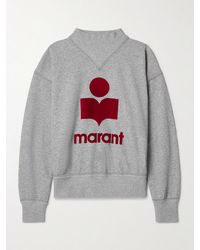 Isabel Marant - Moby Sweatshirt Aus Jersey Aus Einer Baumwollmischung Mit Logoflockdruck - Lyst