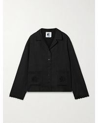 Sleeper - Sofia Broderie Anglaise-Trimmed Linen Pajama Shirt - Lyst