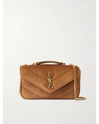 Saint Laurent - Loulou Quilted Suede Shoulder Bag - Lyst