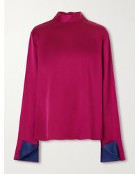 Stella McCartney - Tie-Detailed Satin Blouse - Lyst