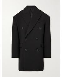 Wardrobe NYC - Double-Breasted Grain De Poudre Wool Coat - Lyst