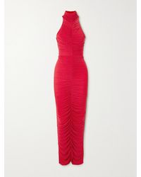 Alex Perry - Gabe Crystal-Embellished Ruched Stretch-Jersey Turtleneck Gown - Lyst