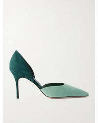 Manolo Blahnik - Taylerbinu 90 Two-Tone Suede Pumps - Lyst