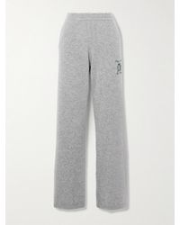 Sporty & Rich - The Carlyle Embroidered Cashmere And Wool-Blend Straight-Leg Track Pants - Lyst