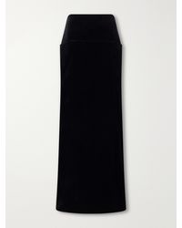 Alaïa - Cotton-Velvet Midi Skirt - Lyst