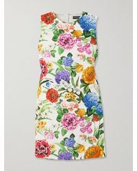 Dolce & Gabbana - Floral-Print Cotton-Blend Jacquard Mini Dress - Lyst