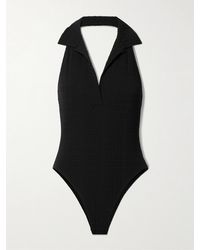 Lisa Marie Fernandez - Net Sustain Polo Seersucker Halterneck Swimsuit - Lyst
