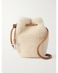 Tod's - Buz Micro Leather-Trimmed Shearling Bucket Bag - Lyst