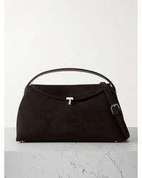 TOTEME - T-Lock Schultertasche Aus Veloursleder - Lyst