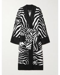 Dolce & Gabbana - Belted Zebra-Print Cotton-Terry Robe - Lyst