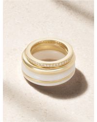 BY PARIAH - Set Of A Three 14-Karat Recycled, Diamond And Agate Rings - Lyst
