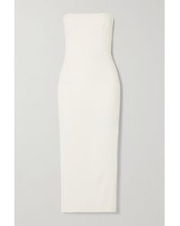 Alex Perry Callan Strapless Crepe Midi Dress - White