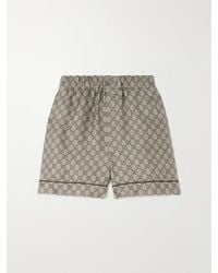Gucci - Gg Supreme Printed Silk-Twill Shorts - Lyst