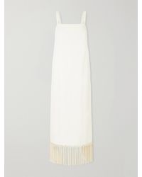 ‎Taller Marmo - Palermo Fringed Crepe Midi Dress - Lyst