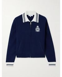 Sporty & Rich - Royal Club Cardigan Aus Strick Mit Streifen Und Stickerei - Lyst