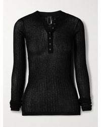 Skims - Sheer Knit Long Sleeve Henley - Lyst