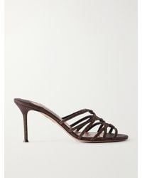 Aquazzura - Luna Rope 75 Raffia-Trimmed Cord Mules - Lyst