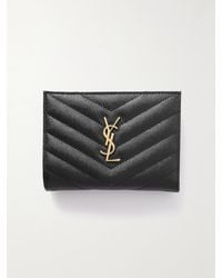 Saint Laurent - Cassandre Quilted Textured-Leather Wallet - Lyst