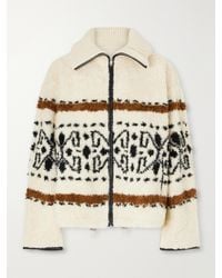 Isabel Marant - Lijka Intarsia-Knit Rib-Trimmed Fleece Jacket - Lyst