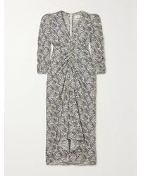 Isabel Marant - Albini Asymmetric Printed Silk-Blend Crepe Dress - Lyst