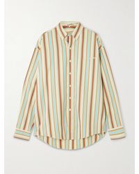 Sanderlak - Embroidered Striped Poplin Shirt - Lyst