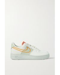 Nike Air Force 1 '07 Embroidered Faux Suede, Leather And Canvas Sneakers - Multicolour