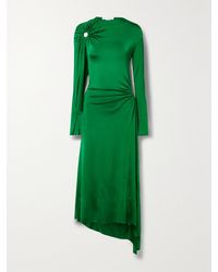 Victoria Beckham - Asymmetrische Robe Aus Glänzendem Jersey Mit Cut-Outs Und Raffungen - Lyst