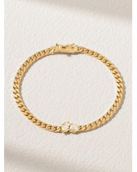 Jade Trau - Poppy Curb Armband Aus 18 Karat Gold Mit Diamanten - Lyst