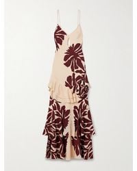 Johanna Ortiz - Reinterpretation Cutout Ruffled Printed Silk Crepe De Chine Maxi Dress - Lyst