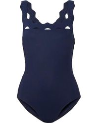 Karla Colletto Havana Badeanzug Mit Wellenkanten - Blau