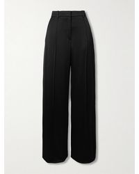 Balmain - Pleated Satin Wide-Leg Pants - Lyst