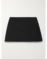KHAITE - Jett Wool And Silk-Blend Faille Mini Skirt - Lyst