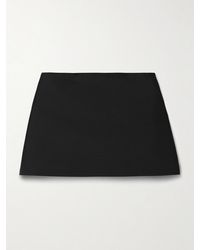 KHAITE - Jett Wool And Silk-Blend Faille Mini Skirt - Lyst