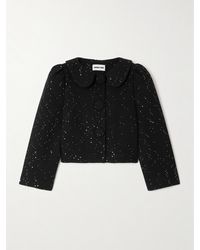 ShuShu/Tong - Cropped Sequined Wool-Blend Tweed Jacket - Lyst