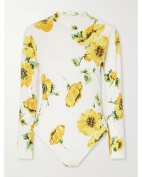 Alaïa - Floral-Print Jersey Bodysuit - Lyst