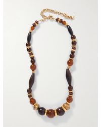 Saint Laurent - Kette Aus Zierperlen Mit Goldfarbenen Details - Lyst